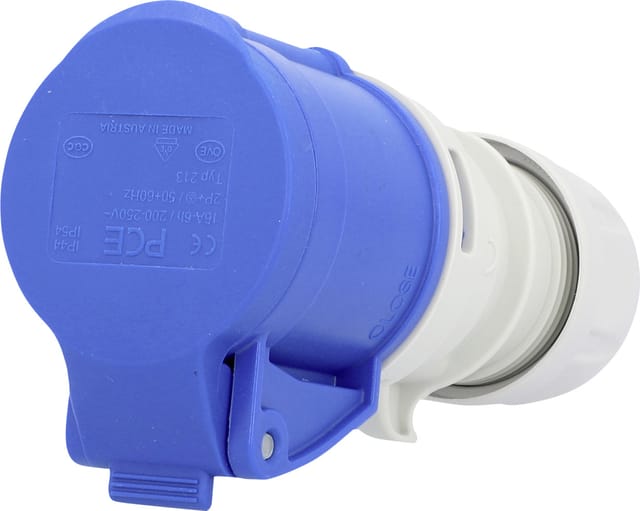 Pce Caravan-CEE-Kupplung 3-polig 16A blau Adapterstecker