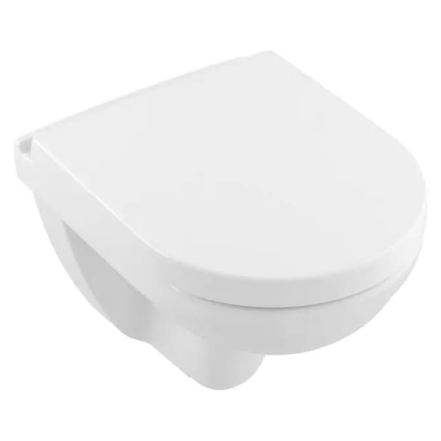 Tiefspül-WC spülrandlos O.novo 360x490x350 Oval wandhängend Abg. waagerecht Direct-Flush Weiß Alpin CeramicPlus - Villeroy&boch