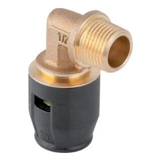 Geberit - PushFit Übergangsbogen 90 Grad mit Außengewinde, CC499K, d 20mm, r 3/4'