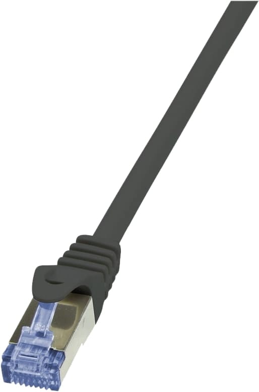 CQ3093S RJ45 Netzwerkkabel, Patchkabel cat 6a s/ftp 10.00 m Schwarz Flammwidrig, mit Rastna - Logilink