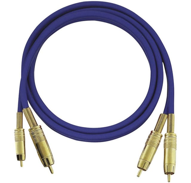 Oehlbach - Cinch Audio Anschlusskabel [2x Cinch-Stecker - 2x Cinch-Stecker] 0.50 m Blau vergoldete Steckkontakt