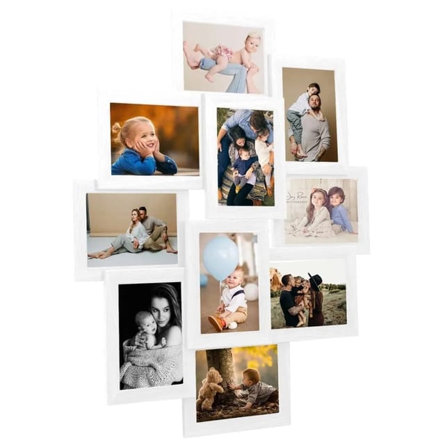 Collage Bilderrahmen für 10x(13x18 cm) Fotos Weiß mdf Vidaxl