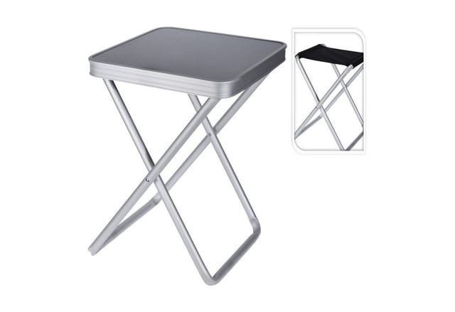 Multistore 2002 - 2in1 Campingtisch / Stuhl klappbar Alu 40x40x47cm-DCX35290120