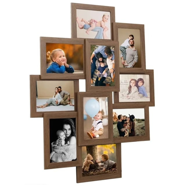Collage Bilderrahmen für 10x(13x18 cm) Fotos Hellbraun mdf Vidaxl