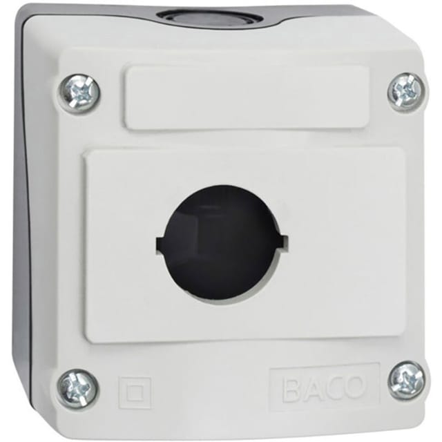 BACO LBX0100 224200 Leergehäuse 1 Einbaustelle (L x B x H) 74 x 74 x 47.9 mm Grau, Schwarz 1 St.