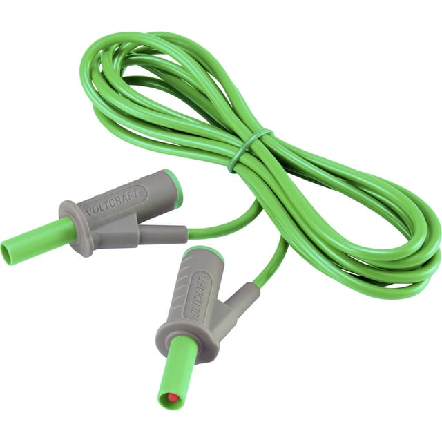 MSB-501 Sicherheits-Messleitung Lamellenstecker 4 mm Lamellenstecker 4 mm 2.00 m Grün 1 St - Voltcraft