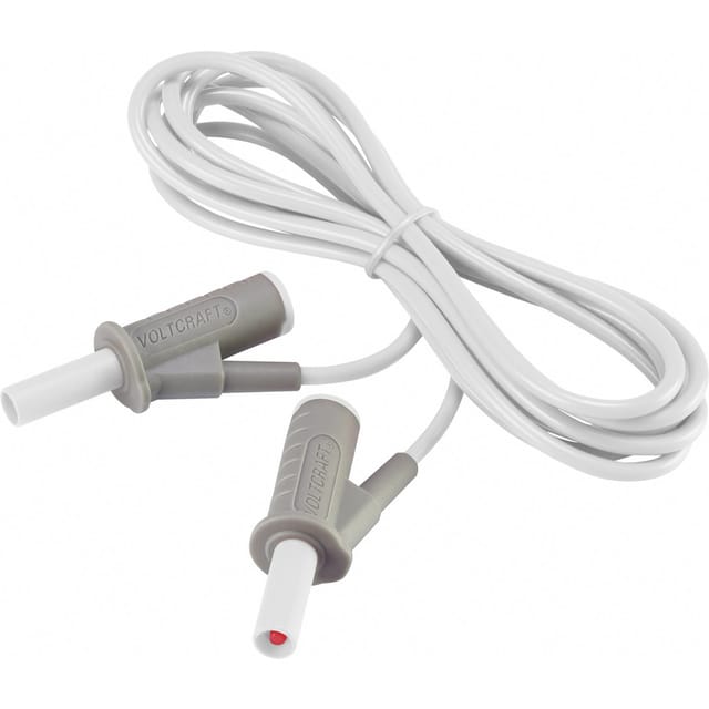 MSB-501 Sicherheits-Messleitung Lamellenstecker 4 mm Lamellenstecker 4 mm 2.00 m Weiß 1 St - Voltcraft
