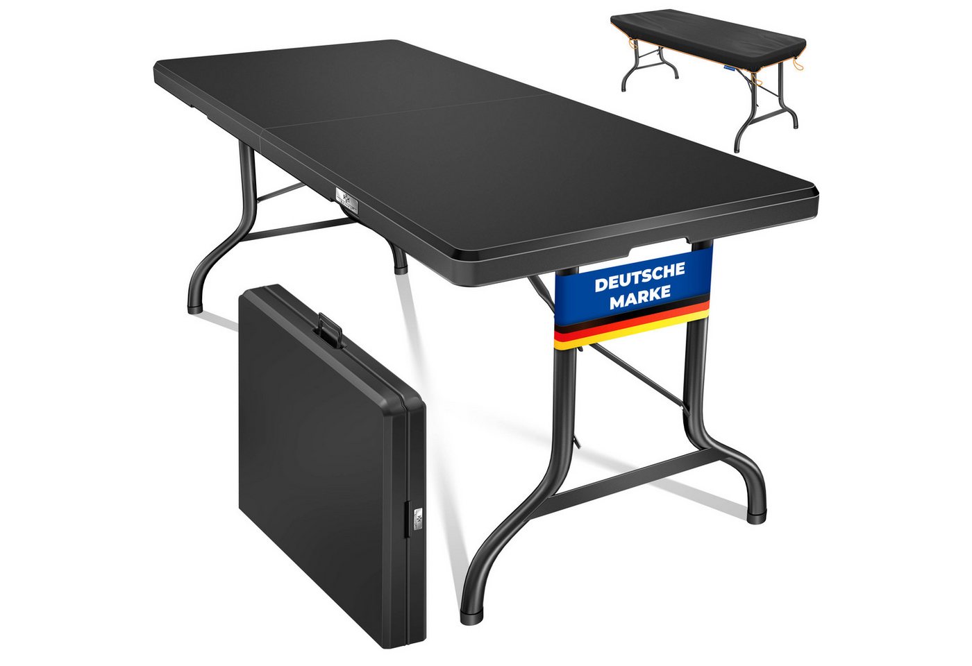 Buffettisch Tisch Klappbar Kunststoff 183x76 Cm Campingtisch Partytisch Klapptisch Gartentisch Für Garten Terrasse Und Balkon Zusammenklappbar Anthrazit - Kesser Bild 4