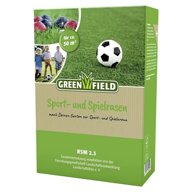 Greenfield - Sportrasen und Spielrasen 1 kg Gras Samen Rasen Sport Familie Robust