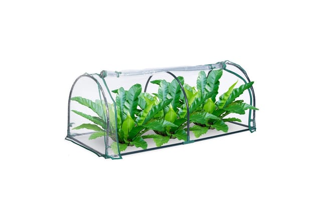 Relaxdays Foliengewächshaus, Stecksystem, aufrollbare Tür, H x B x T: 50 x 130 x 60 cm, Stahl & PVC, transparent, grün
