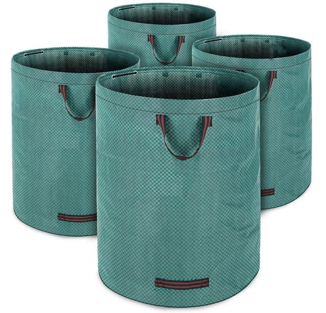 Gardebruk - 4x Gartensack 280 l pro Sack max. 50 kg doppelt genähter Abfallbeutel mit 3 Griffen, Grünpflanzen, Kräuter, Blätter, Müll, 4 x