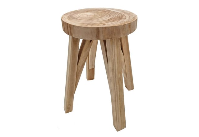 Massivholz Hocker natur - 40 x 28 cm - Sitzhocker Blumenhocker Beistelltisch Pflanzenständer
