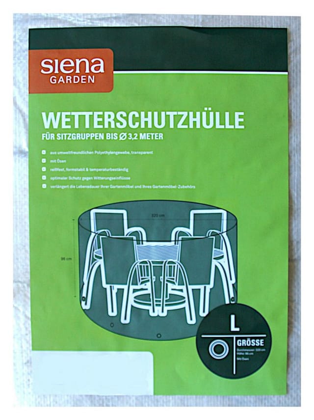 Siena Garden - Sitzgruppen Wetter-Schutzhülle Gr.L Ø3,2m Abdeckhaube Abdeckplane