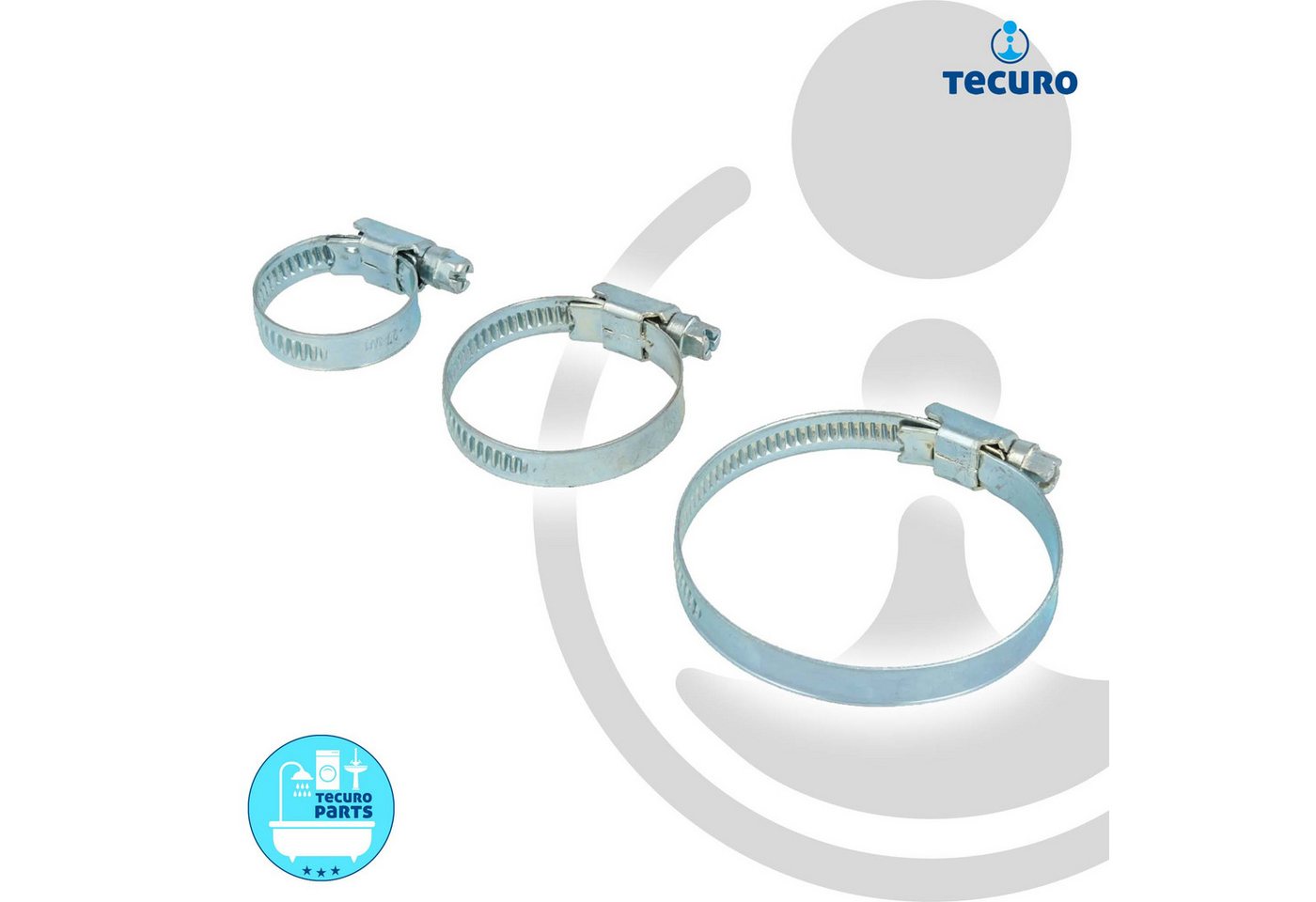 Tecuro - Schlauchschelle W1 16-27 mm, Bandbreite 9 mm, verzinkt