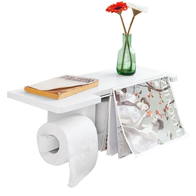 Portarrollos Papel Higiénico con Almacenamiento Teléfono Móvil Estante de Almacenamiento FRG175-W SoBuy ES