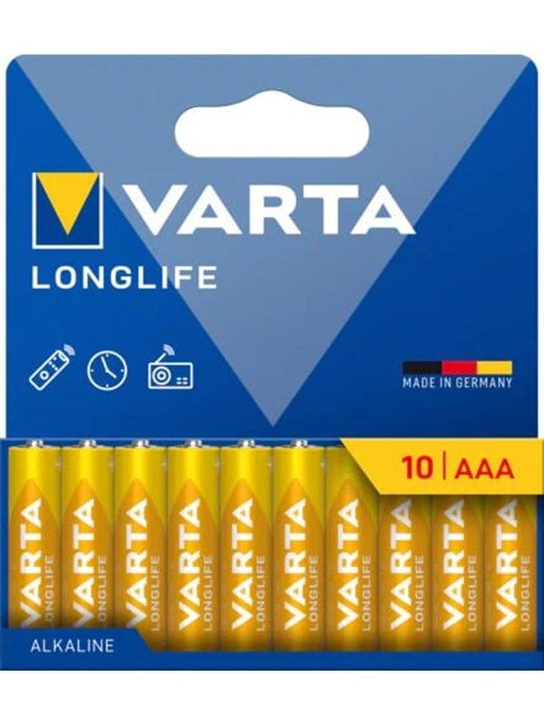 VARTA Batterie Longlife Alkaline AAA Micro LR03 1.5V 1Bli=10Stk