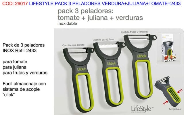 Lifestyle 3er-Pack Julienne-Tomaten-Gemüseschäler 2433