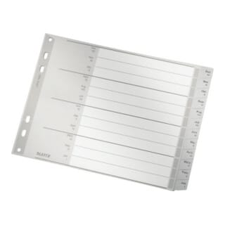 Leitz - Monatsregister 23,8 x 18 cm (b x h) din A4 Dez.-Jan. Polypropylen grau 12 Registerblätter