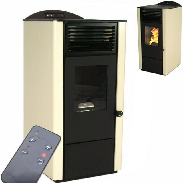 Apex - Pelletofen 9,5kW Pelletkamin Pelletheizung Kaminofen a+ Holzofen Glastür 56301