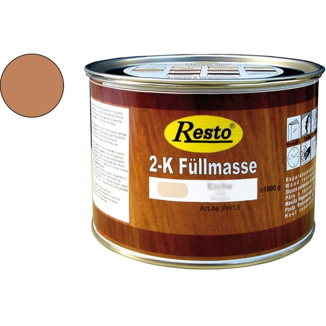 2K Füllmasse inkl. Härter Holz-Spachtelmasse lackierbar 500 g Mahagoni - Resto