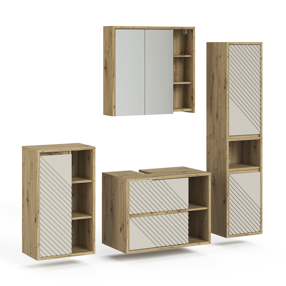 Badmöbel-set Viola, Artisan-eiche, 4-teilig, Vicco