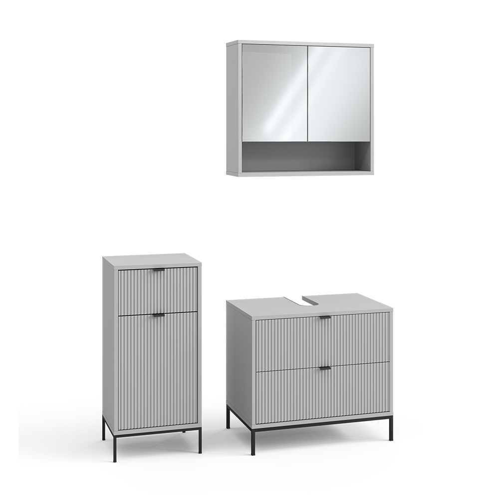 Badmöbel-set Eliza, Grau, 3-teilig, Vicco