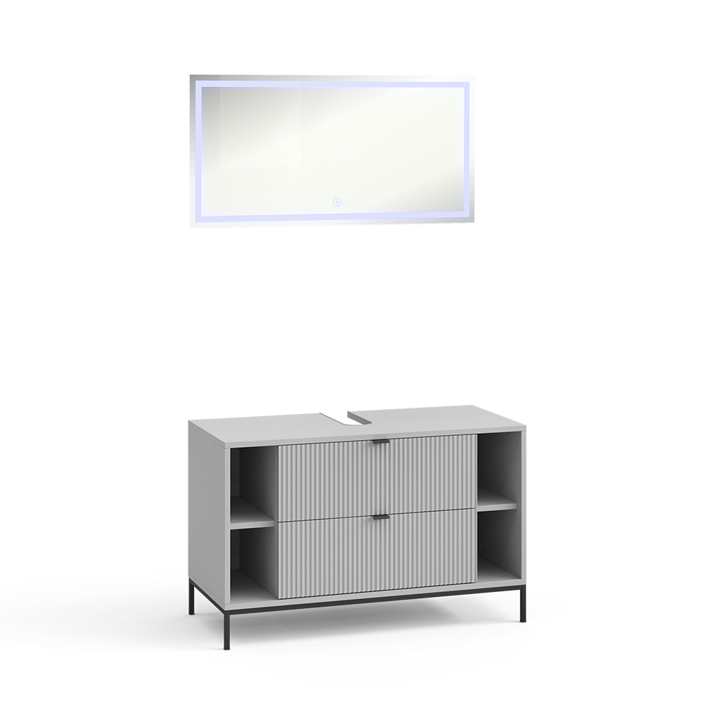 Badmöbel-set Eliza, Grau, 2-teilig, Vicco