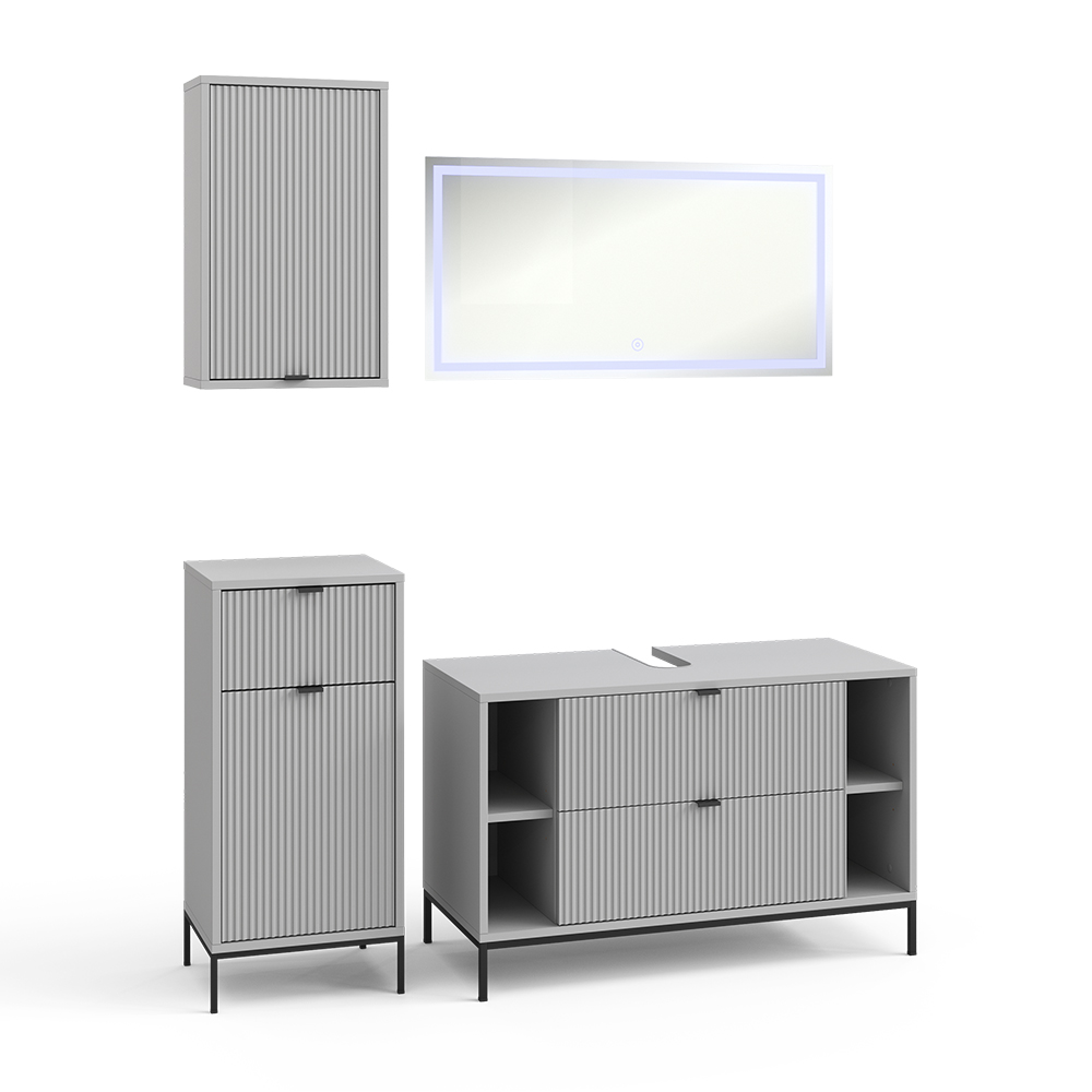 Badmöbel-set Eliza, Grau, 4-teilig, Vicco