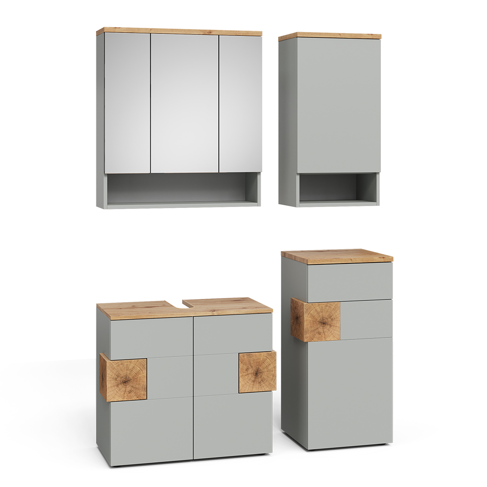 Badmöbel-set Eden, Grau, 4-teilig, Vicco