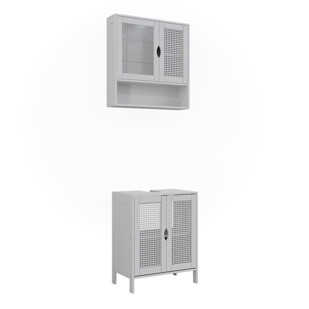 Badmöbel-set Liora, Weiß, 2-teilig, Vicco