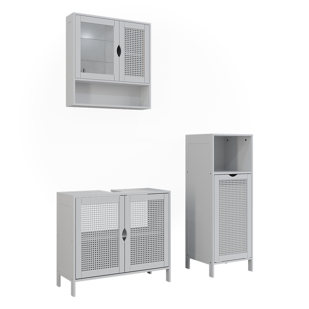 Badmöbel-set Liora, Weiß, 3-teilig, Vicco