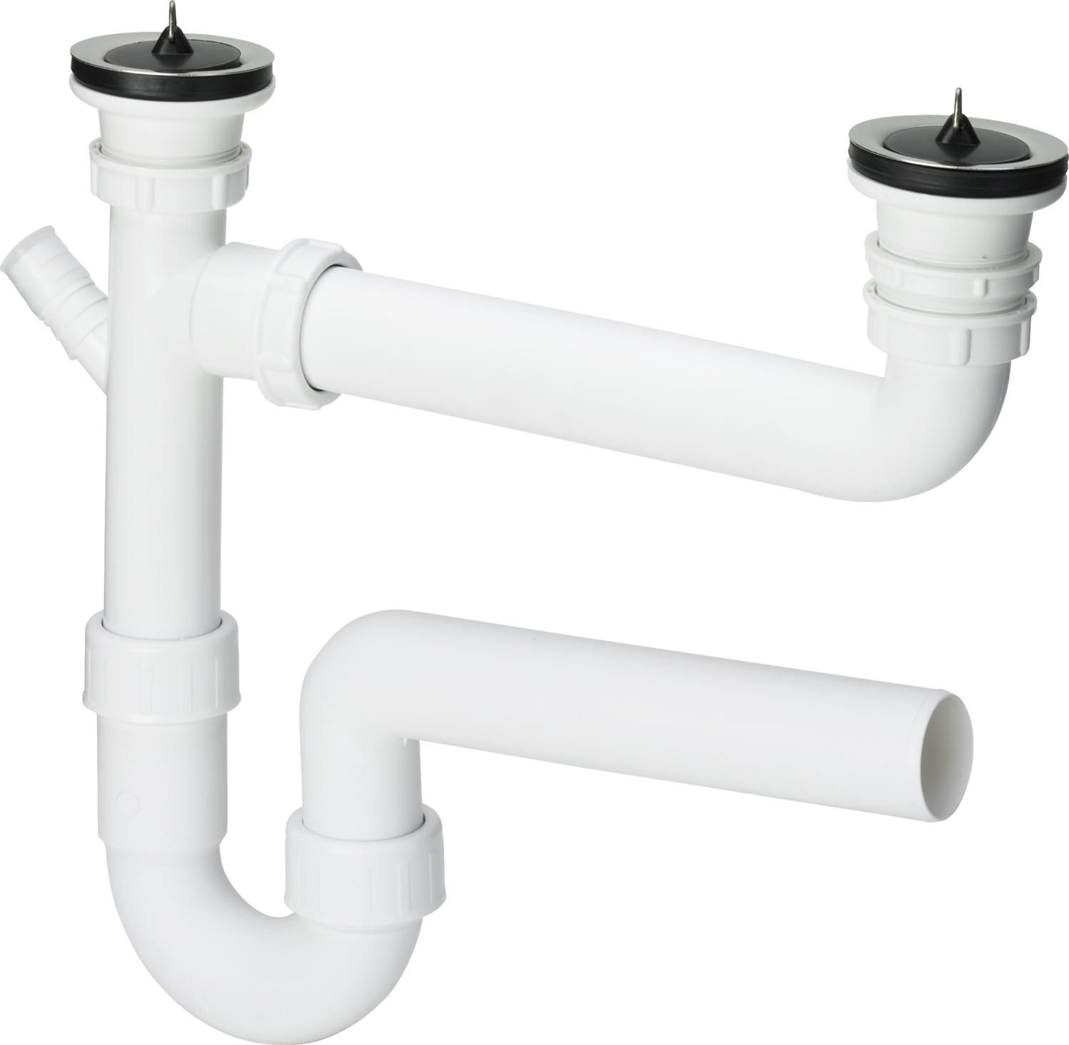 Siphon Spüle Viega 329174 Doppelt Kunststoff Edelstahl