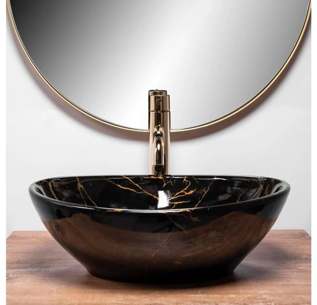 Rea Aufsatzwaschbecken Sofia Schwarz Marble