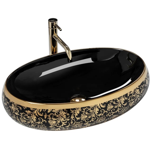 REA - aufsatzwaschbecken meryl schwarz / gold