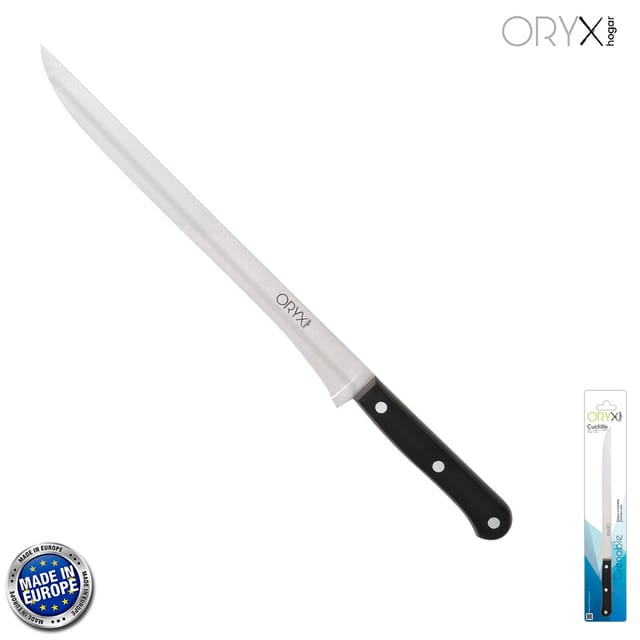 Oryx - Cuchillo Grenoble Jamonero Hoja Acero Inoxidable 25 cm. Negro