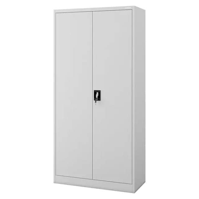 Büroschrank C001 Aktenschrank Lagerschrank Mehrzweckschrank Metallschrank 4 Fachböden Pulverbeschichtung Stahlblech 185 cm x 90 cm x 40 cm - grau