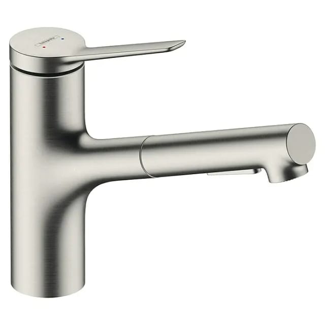 Zesis M33 - Spültischarmatur 150, mit ausziehbarem Brause, sBox lite, Design Edelstahl 74803800 - Hansgrohe