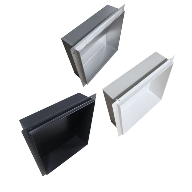 Wandnische Bernstein Edelstahl BS303010 randlos 30x30x10cm Schwarz