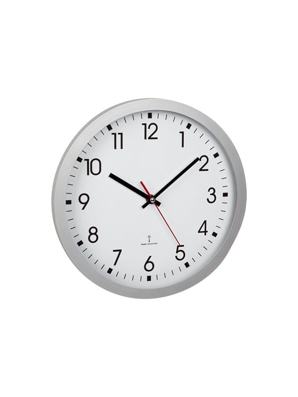60.3522.02 Funk Wanduhr 30 cm x 4.3 cm Silber - Tfa Dostmann