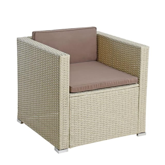 Estexo - Polyrattan Loungesessel Gartensessel Rattan Sessel Gartenstuhl Rattanstuhl Beige