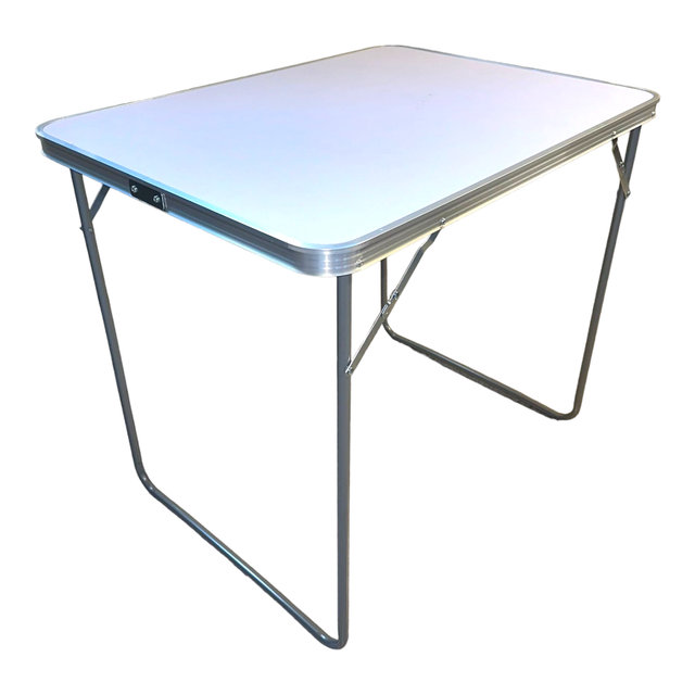 Weißer Klapptisch 80x60cm aus Metall platzsparend