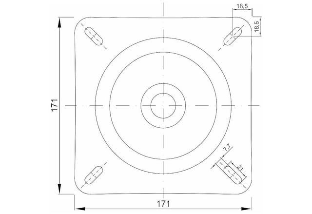 5 Stück Drehbeschlag 360° Drehteller zum Schrauben Schwerlast-Drehplatte 171 x 171 Drehlager für Holzplatten, Tischplatten usw. von sotech