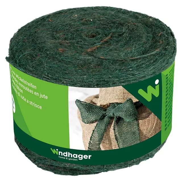 Windhager Jute-Wickelstreifen Öko grün 10 cm x 25 m, grün Wintervlies