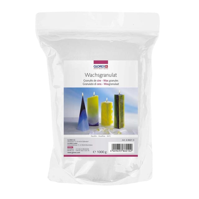 Glorex Wachsgranulat Paraffinbasis in Pulverform 1 kg Wachs