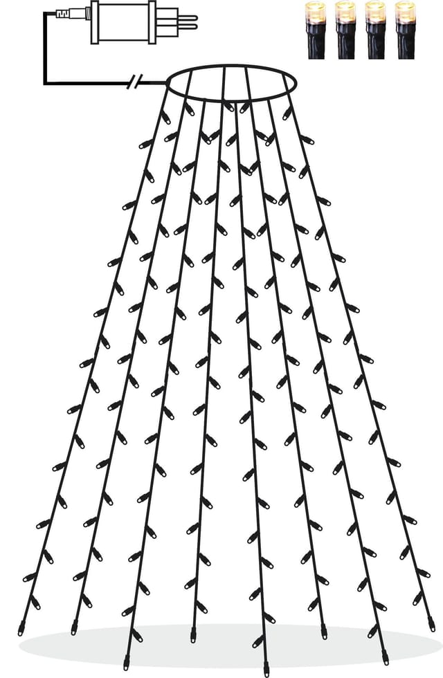 Led Weihnachtsbaumbeleuchtung für ca. 180-200 cm Bäume
