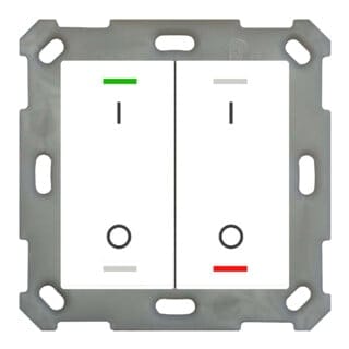 Taster Light 55 2-fach, RGBW, mit Temperatursensor, Reinweiß glänzend, Schalten