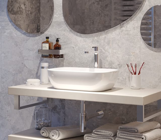 Swiss Aqua Technologies - Infinitio Aufsatzwaschbecken 45,5x32,5 cm, ohne Überlauf, Weiß glänzend (SATINF4532)