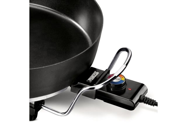 Elektrische Multifunktionspfanne Ø35cm, 1800Watt Pizzapfanne mit Glasdeckel