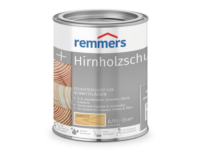 Hirnholzschutz farblos, 0,75 Liter, Schnittflächen Schutz vor Feuchtigkeit für Holz innen und außen, wasserabweisend, elastisch, überarbeitbar