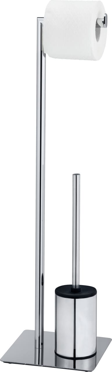 Stand WC-Garnitur Serrenti chrom Stahl Bürstengarnitur Toilettenbürste - Wenko